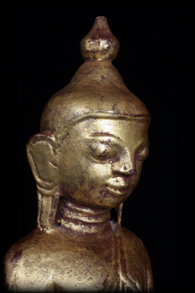 Extremely Rare 19C Wood Burma Madalay Buddha #A038